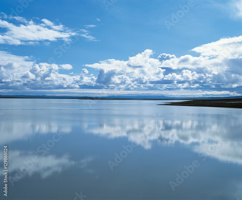 Clouds reflecting on water