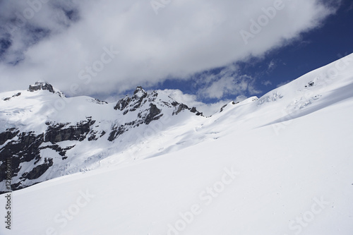 Mountain peaks beneath snow