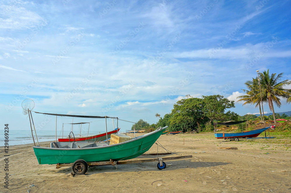 Fishermen boats at the beach