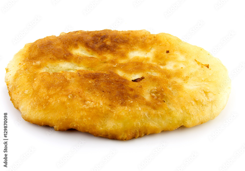 Hot food, fried pies isolated on white background Hot food, fried pies isolated on white background