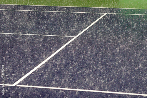 heavy rain on tennis court