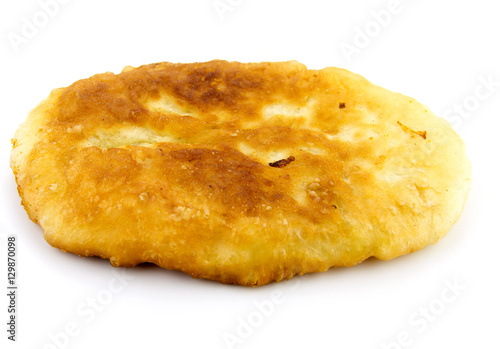 Hot food, fried pies isolated on white background