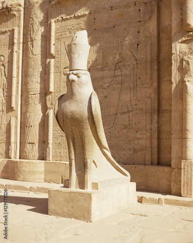 Statue of Horus, Temple of Horus, Edfu, Egypt photo