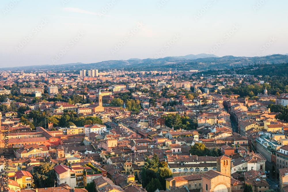 above view of residential area in Bologna city