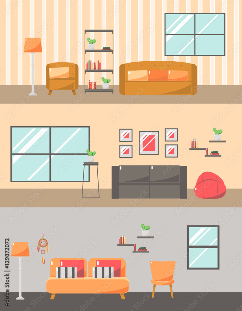 Interior of House. Living Room with Furniture. Interior of House. Living Room with Furniture.