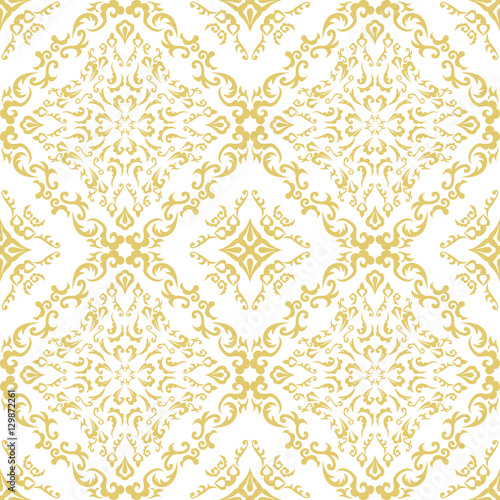 Damask seamless classic pattern. Vintage Baroque delicate background. Classic ornament for wallpapers, textile, fabric. Exquisite floral baroque template.