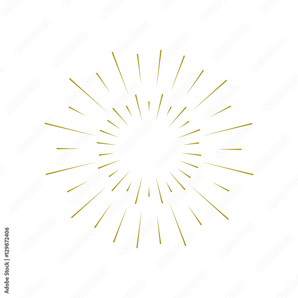 Obraz premium Rays radiating from a center. Linear drawing of rays of the sun. Design elements for your projects. Sunburst frame illustration.