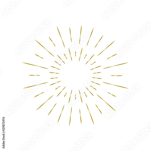 Rays radiating from a center. Linear drawing of rays of the sun. Design elements for your projects. Sunburst frame illustration.