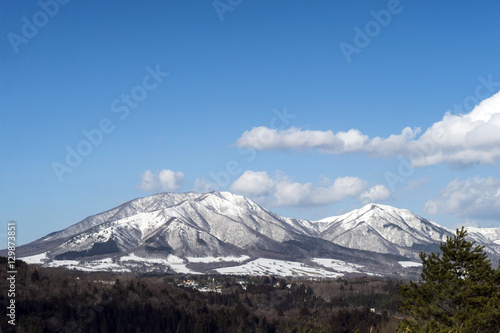 大山隠岐国立公園、蒜山高原の雪景色