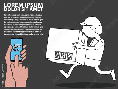 Delivery service and courier parcel collection flat