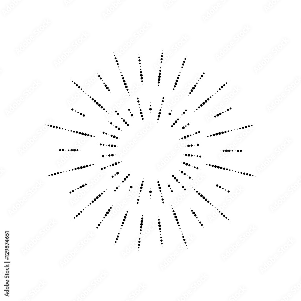 Halftone effect illustration. Black dots on white background. Black and white Sunburst background. Abstract dotted background. Halftone effect illustration. Black dots on white background. Black and white Sunburst background. Abstract dotted background.