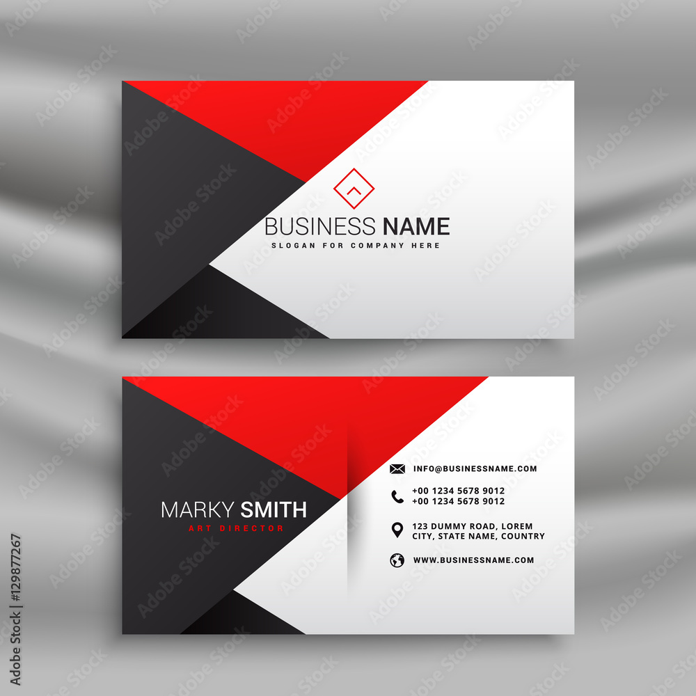 elegant red and black business card in creative style