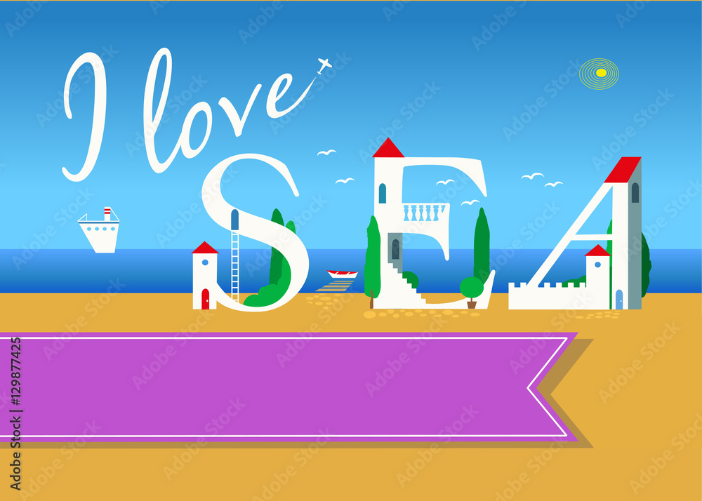 I love sea. Travel card I love sea. Travel card