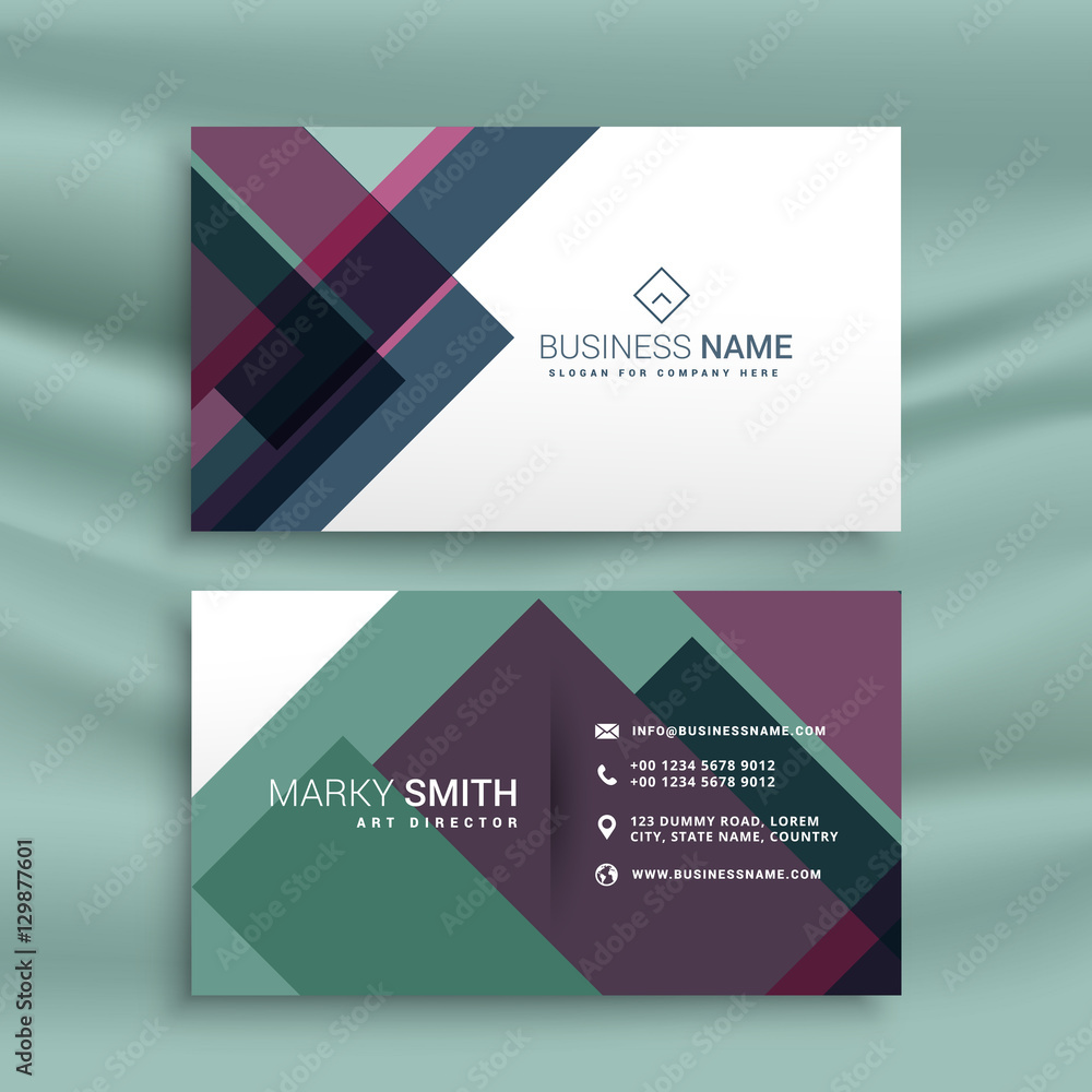 Fototapeta premium business card presentation template with abstract colorful shape