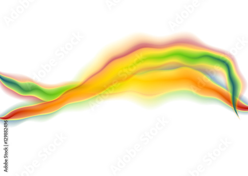 Orange and green abstract waves background