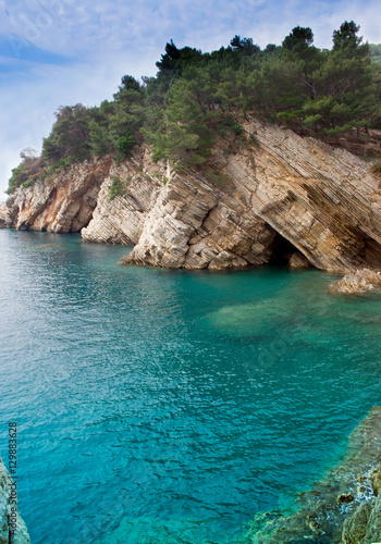 Gorgeous cliff in Petrovac in Montenegro