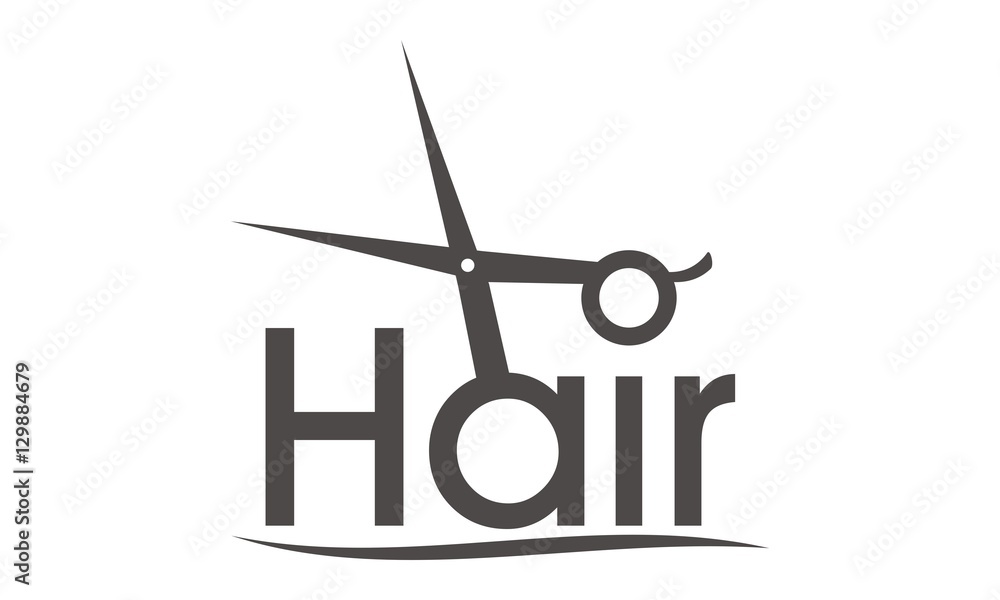 Letter Hair With Scissor and Comb Letter Hair With Scissor and Comb
