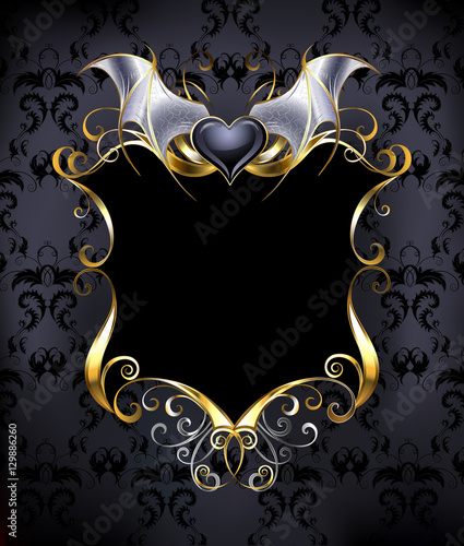 Banner with a heart vampire