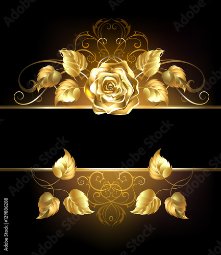 Banner with Golden Rose