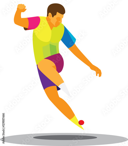 A young athlete fulfills its footbag tricks