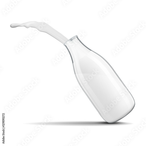 Traditional glass milk bottle