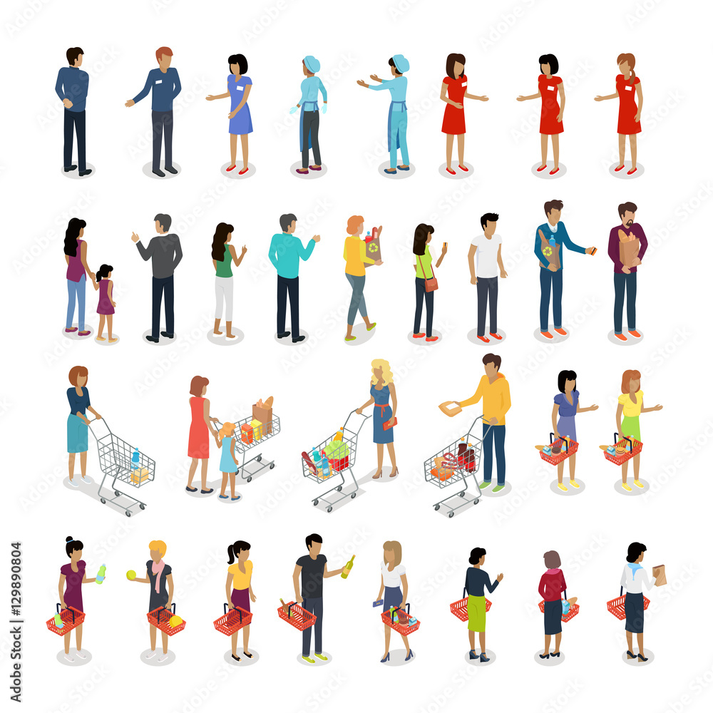 Set of Customers and Sellers Characters Vector