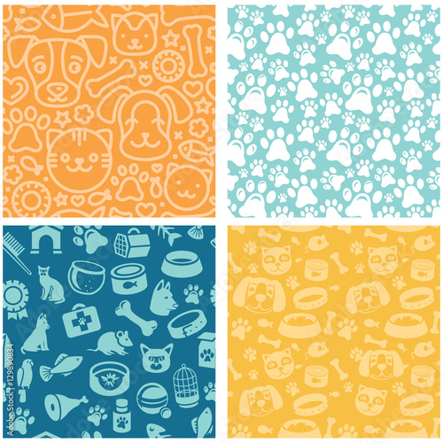Vector set of seamless patterns
