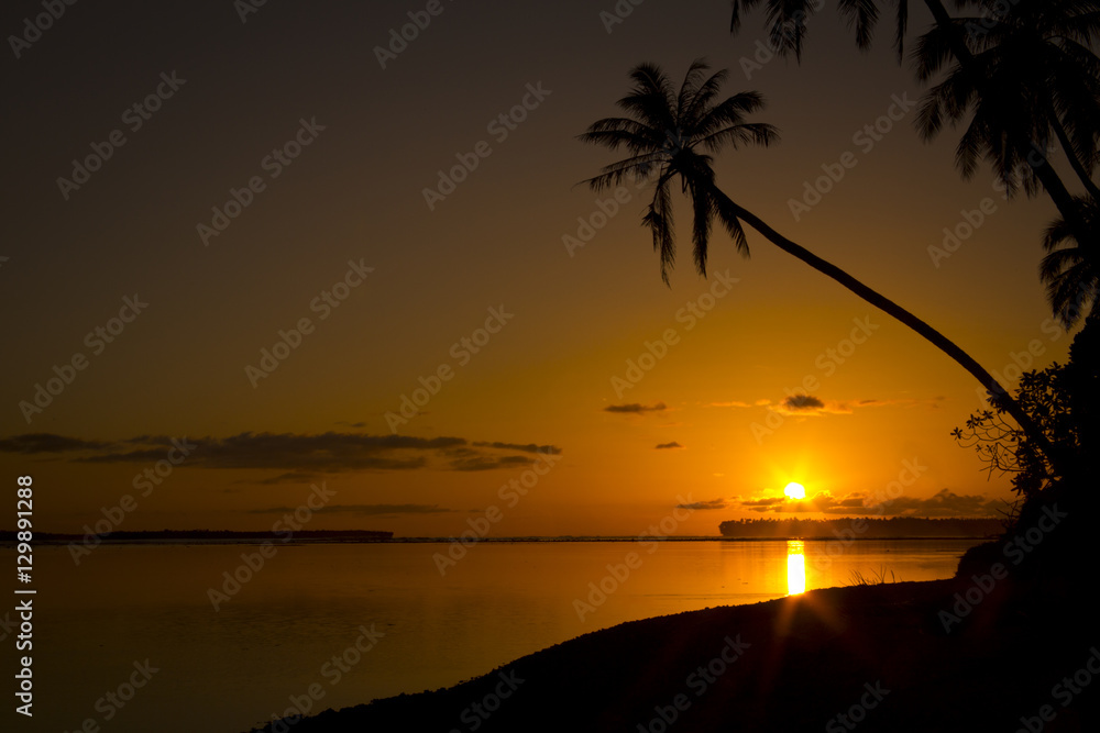Tropical sunset island