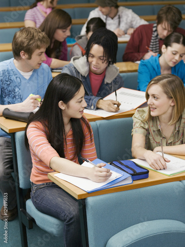 Group of multiethnic students in lecture room