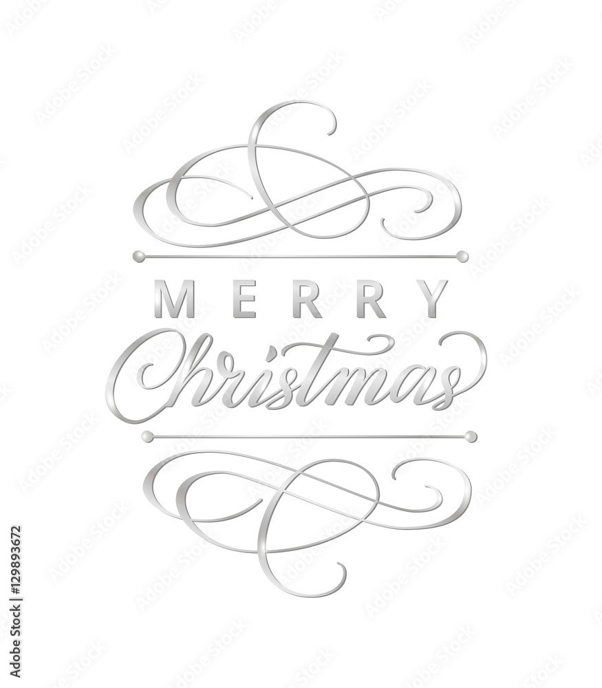 Naklejka premium Merry christmas card with typographic design elements
