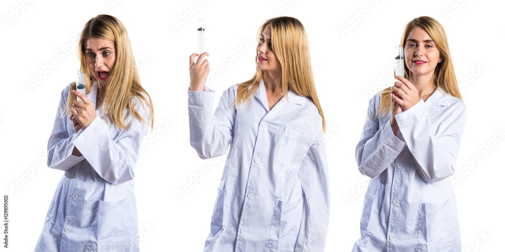 Doctor woman with syringe Doctor woman with syringe