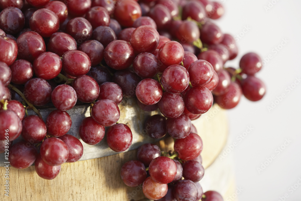 Closeup of fresh red grapes