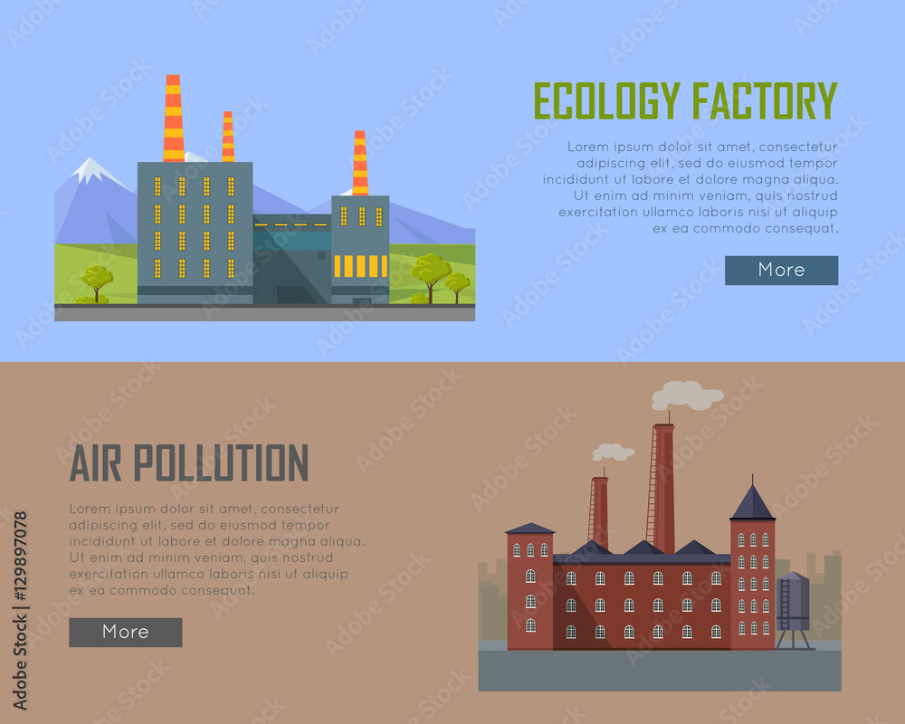 Ecology Factory and Air Pollution Plant Banners.
