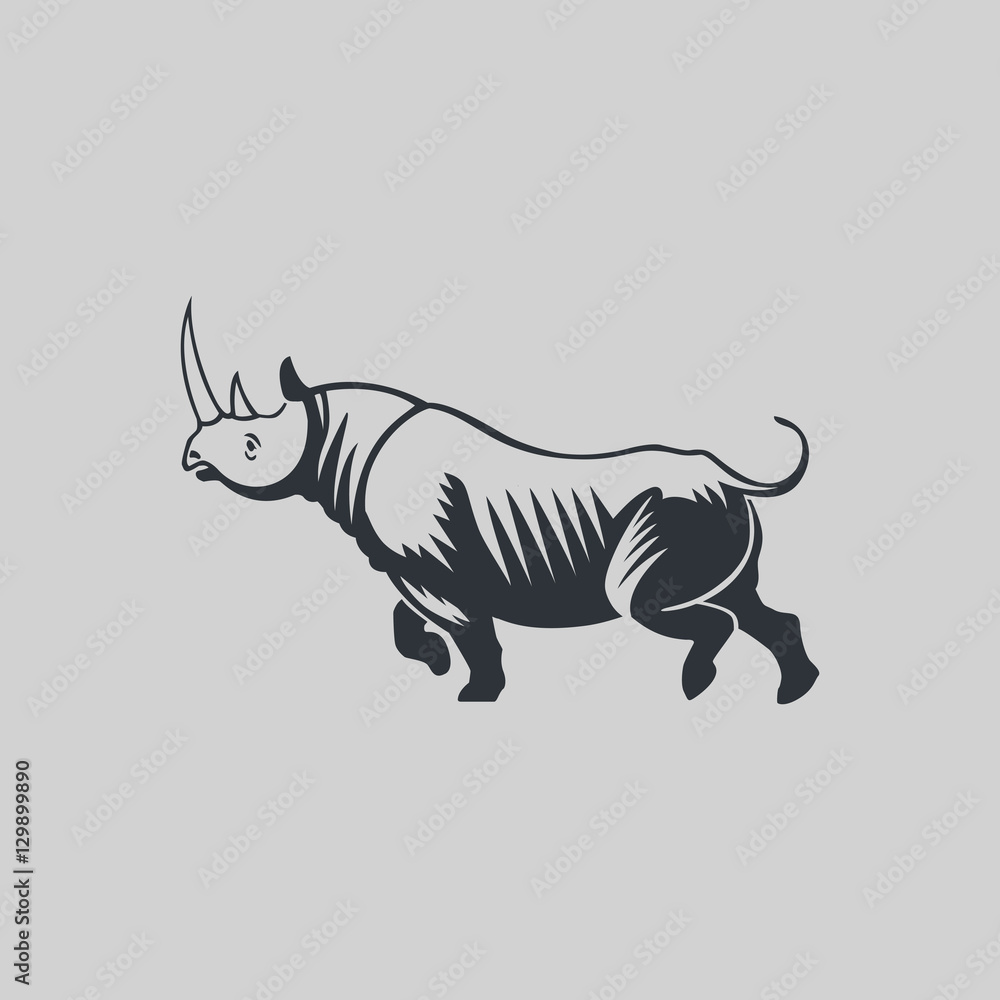 rhinoceros sign logo emblem profile