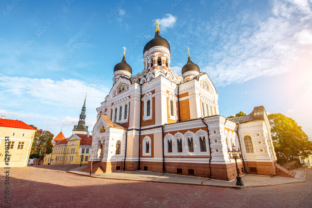 Saint Alexandr Nevsky church in the old town of Tallin, Estonia