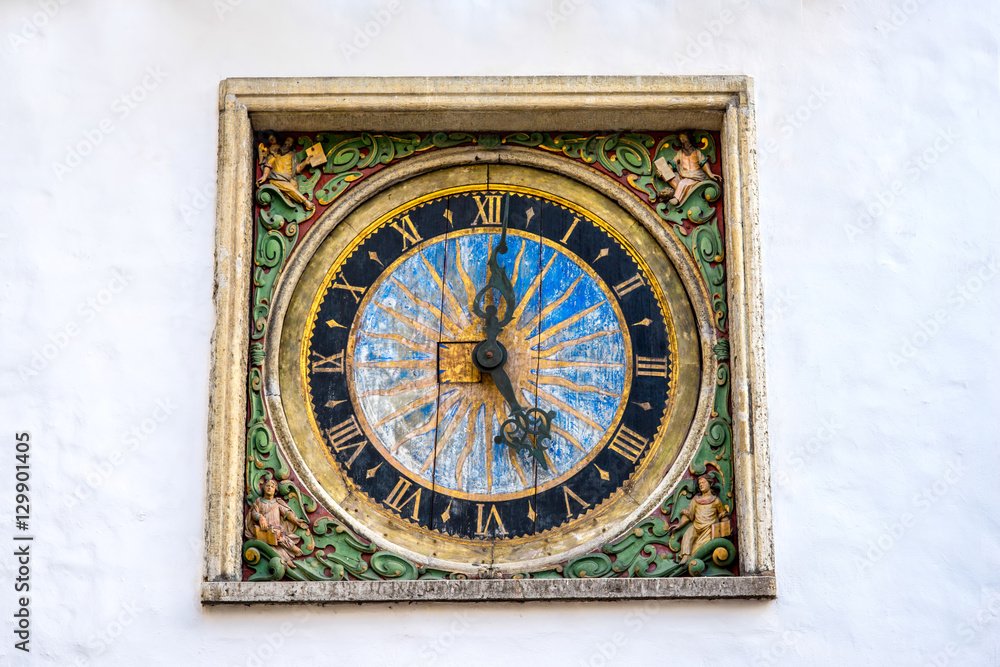 Ancient clock on the church of Holy Spirit in the old town of Tallinn, Estonia Ancient clock on the church of Holy Spirit in the old town of Tallinn, Estonia