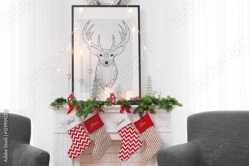 Fireplace in living room de...