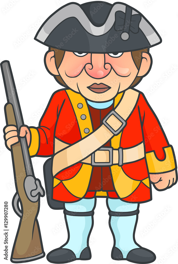 British soldier with a rifle standing on a post
British soldier with a rifle standing on a post