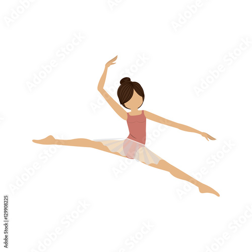 Girl practice ballet icon. Dancer sport person health and balance theme. Isolated design. Vector illustration