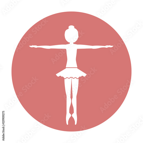 Girl practice ballet icon. Dancer sport person health and balance theme. Isolated design. Vector illustration