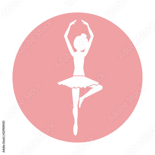 Girl practice ballet icon. Dancer sport person health and balance theme. Isolated design. Vector illustration