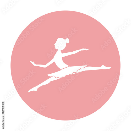 Girl practice ballet icon. Dancer sport person health and balance theme. Isolated design. Vector illustration