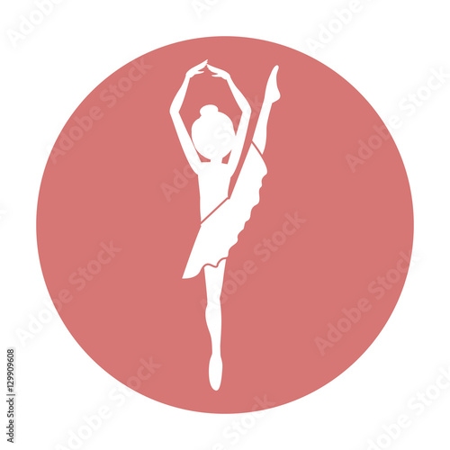 Girl practice ballet icon. Dancer sport person health and balance theme. Isolated design. Vector illustration