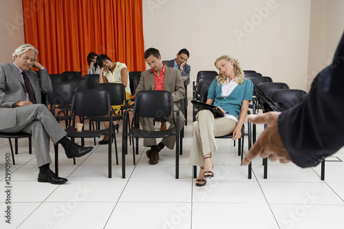 Fotografi Multiethnic businesspeople sleeping during a seminar in conference room
