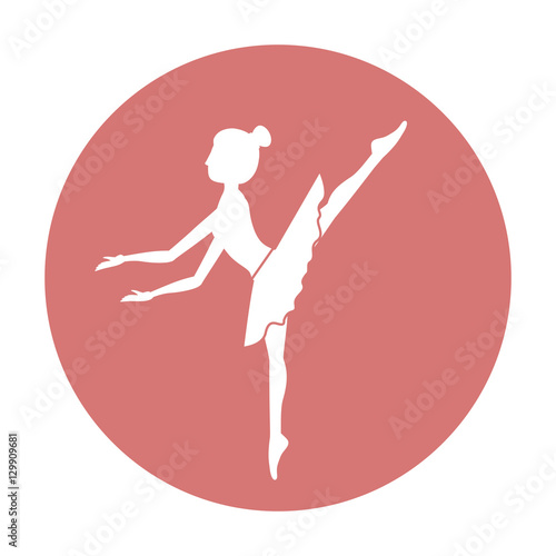 Girl practice ballet icon. Dancer sport person health and balance theme. Isolated design. Vector illustration