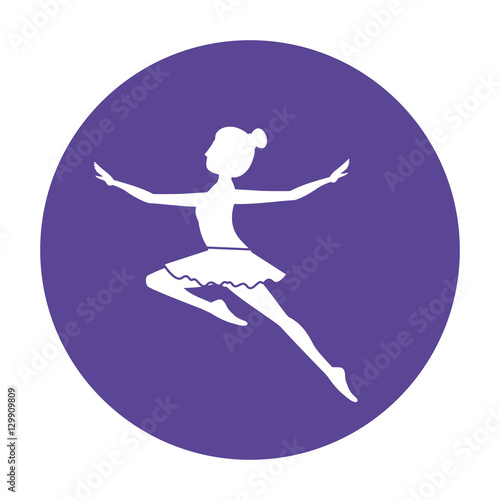 Girl practice ballet icon. Dancer sport person health and balance theme. Isolated design. Vector illustration