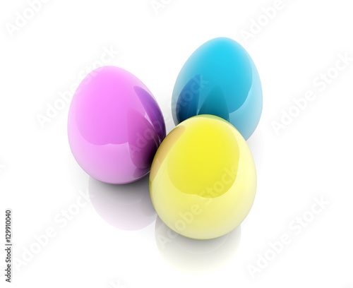 Colourful eggs isolated on white background