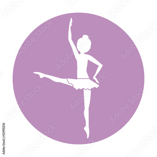 Girl practice ballet icon. Dancer sport person health and balance theme. Isolated design. Vector illustration