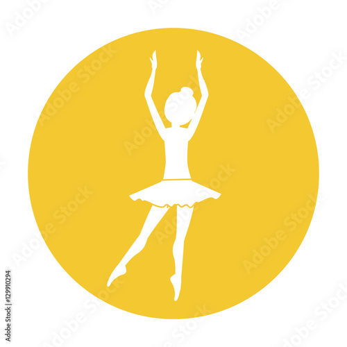 Girl practice ballet icon. Dancer sport person health and balance theme. Isolated design. Vector illustration