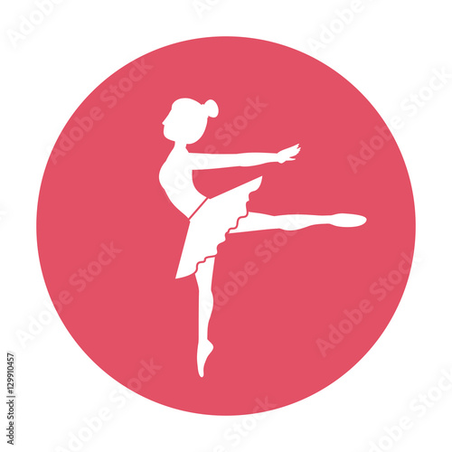 Girl practice ballet icon. Dancer sport person health and balance theme. Isolated design. Vector illustration